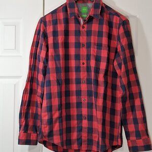 Boss Hugo Boss plaid button up long sleeves shirt